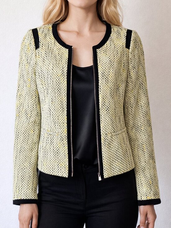 Banana Republic Jackets & Blazers - Banana Republic Tweed Zip Front Long Sleeve Jacket